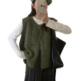 Plush Velvet Vest Korean Simple Soft Sweater Women Loose Folding Knitting