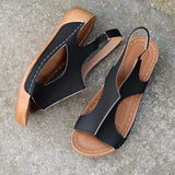 Female Summer Slope And Thick-Soled Sandals Large-Size Casual Fashion Simple Buckle