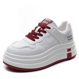Leather Thick-Soled Little White Shoe Woman 2025 Spring New Set Casual Fashion Board Shoes Comfortable And Light Cake