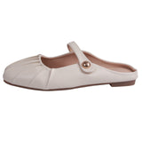 Flat-Bottomed Bun Head Half-Dragging Sandals Women Spring And Autumn High-End Summer Wearing Mary Jane Muller With Skirt Single