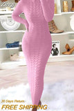 Women's Cable Knit Long Sweater Dress Crewneck Long Sleeve Solid Ribbed Bodycon Sweater Pullover Midi Jumper