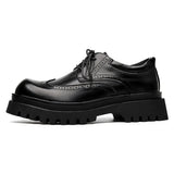 2025 New Platform Derby Shoes Block British Harbor Wind Casual Shoes Leather Shoes Niche Tide Premium