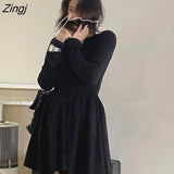 Dresses Women Folds Elegant Fashion Design Minimalist Pure Empire Korean Style Vestidos Basic Leisure Spring Ladies
