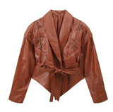 Women's Explosive Retro Casual Leather Jacket Jacket - High Quality
