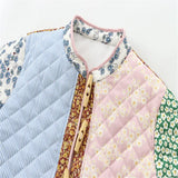 Autumn And Winter New Women's Clothing Collar Printing Cotton Loose Casual Splicing Cotton
