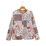 Women's Explosive Color Printing Cotton Coat Fashion Loose