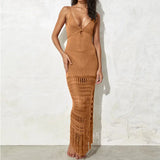 Sling Knitted Knitted Beach Burqa Strapped Lysobine Swimsuit Beach Dress