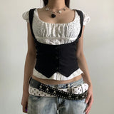 Spring-Summer Solid Color Girded Waistcoat Vest Women Sleeveless New Fashion Top