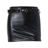 Zingj New 2023 Winter Women's Sexy Retro Pu Metal Trim Patchwork
