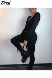 Solid Bodycon Jumpsuit For Women‘s Clothing Casual Skinny Slim Rompers 2023 Y2K Playsuit Activity Streetwear