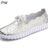 Spring Women Flats Loafers Shoes Genuine Leather Flats Female Shoes Lace Up Loafers Casual Slip-on Walking Shoes