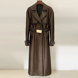 Autumn And Winter New Star Fashion Belt Belted Maze Pattern Lengthened Wind