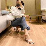Clip Toe Sandals Women Flip-Flops High Heel Pins Outside Wearing Fashion Slippers Outside The Cool Drag