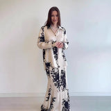 Women's Clothing 2025 Spring New Print Buttons Loose Half-Dress Fashion Suit