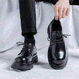 Zingj Shoes Men Low Bang Martin Boots Thick Platform Work Shoes British Couples Casual Cool Black Little Leather Shoes