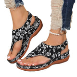 Word Sandals Women 20255 National Wind Embroidery Flowers After Buckle With Slopes And