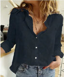 Color Casual Cardigan Loose Long-sleeved Linen