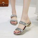 Wear Stylish Cool Slippers Women 2025 Summer Water Drill Glides One Shoe Two Wear Women
