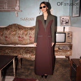 Autumn Colling Color Splicing Angola Red Striped Long Wind Coat Coat