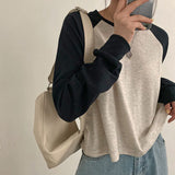 Raglan Contrast Color Long Sleeve TeeOutfit