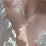 Galaxy Silver Pearl Necklace-Outfit