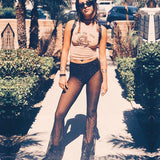 Women High Waist Sequined Sparky Long Flared Pants Bikini Cover Ups Trousers Mesh Sheer See Through Pants