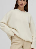 Sales Of Solid Color Round-Neck Sweater Women 2025 Burst Soft Knitted