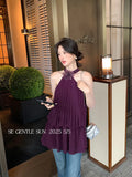 Xixi 13 Lines 2025 Summer New Korean Version Of The Temperament Chiffon Shirt Sleeveless Top Lady