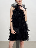 Dress 2025 Autumn And Winter New Sleeveless Cake Dress With Ribbon Slimming Skirt