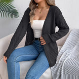 2025 Leisure Solid Color Hollow Lantern Long Sleeve Sleeve Sweater Long-Sleeved