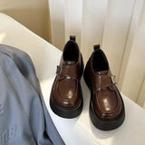 Lefang Shoes Women Spring And Autumn New British Wind Small Leather Shoes JK Single Shoes Small One Foot Pedal Shoes