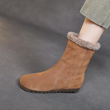Snow Boots Women's New Short Barrel Krainian Winter Flat Bottom Anti-Slip Thick Velvet Sleeve High Cotton