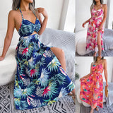 Spring/Summer Flower Sleeveless Hanging Sleeves Vacation Beach