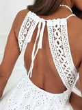 Women's New Summer Sleeveless Slings Long Skirt Embroidered Sleeveless Ribbon