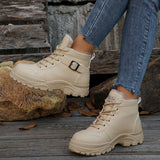 New Autumn And Winter Women Keep Warm Martin Boots Plus Thick Tie Thick Bottom Short Boots Women's