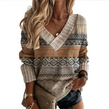 2025 Sweater Women V-Necked Loose Casual Bottom Knitting Sweater