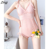 Cover-up Women V-neck Sexy Retro Simple Vacation Slim Sweet Sexy Backless Summer Ulzzang Ladies Swinwear Classic