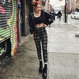 Plaid High Waist Casual Stretch Feet