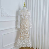 Women's Dress Early Spring New French Heavy Industry Three-Dimensional Flowers Embroidered Waist Repair Fishtail Dress