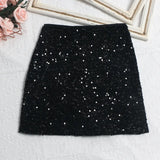 Lewd Skirt High Waist Thin Anti-Light Bag A Word Flashy Bundi Skirt