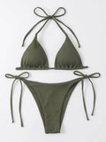 2023 New Sexy Three-Point Small Pit Strip Split Swimsuit Bikini