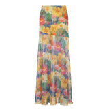 Oil Painting Fenghua Printed Mesh Dress Summer Beach Resort Wind Long Bag Hip Thin A
