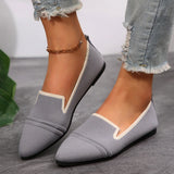 Summer New Pointed Single Shoes Women Low Help Fabric Shallow One-Legged Flat Heel Low-Heel Large Women's