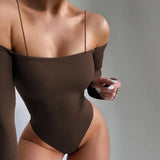 Zingj New Women's Dress Base Solid Color Sexy One-Word Shoulder Long Sleeve Backless