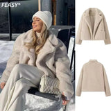 Explosion Women's Street Fashion Collared Wool