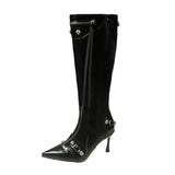 Tame With Gaseous Female Leather Boots 2025 Trend Sweet Cool Hottie Fashion Boots But Knee Boots High