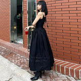 Lace Up Corset Black Maxi DressOutfit