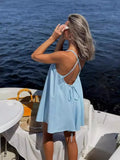 Women's Beach Dress Casually Bare Back Short Summer Sling Dress