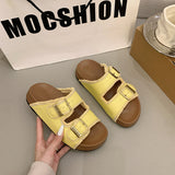 Tuxedo Women's Summer Wear 2025 New Belt Buckle Boken Shoes Holiday Beach