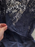 Women Lace Bodysuits Black Elegant V-Neck Short Sleeve High Waist Bodycon Romper Female Summer Patchwork Jumpsuits 2023